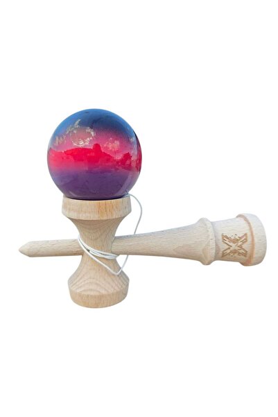 LEIBOO Kendama X Original, Grip aderent, super lipicioasă, 18 cm, gradient vi...