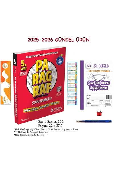 Muba Yayınları MB 5.Sınıf Paragraf Soru Bankası 2025-2026 ve Genel Deneme