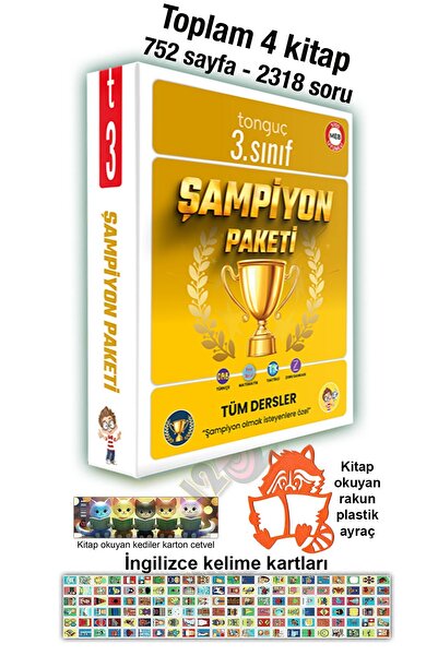 Tonguç Yayınları 3. Sınıf Şampiyon Paketi - İngilizce Kelime Kartları