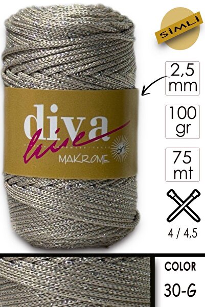 Diva İplik Σχοινί Diva Macrame Glitter 30G