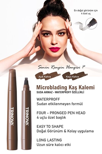 Trinova Koyu Kahve Microblading Etkili Kaş Kalemi Jumbo Boy