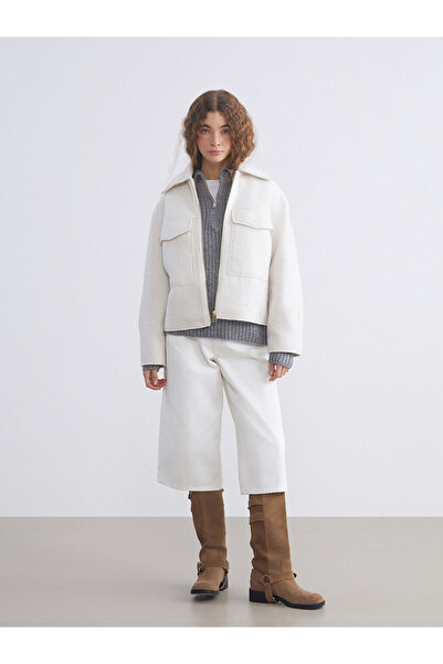 LC Waikiki New Season Shirt Collar Women's Cashmere Jacket