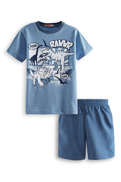 Denokids Dinolar Erkek Çocuk T-shirt Şort Takım
