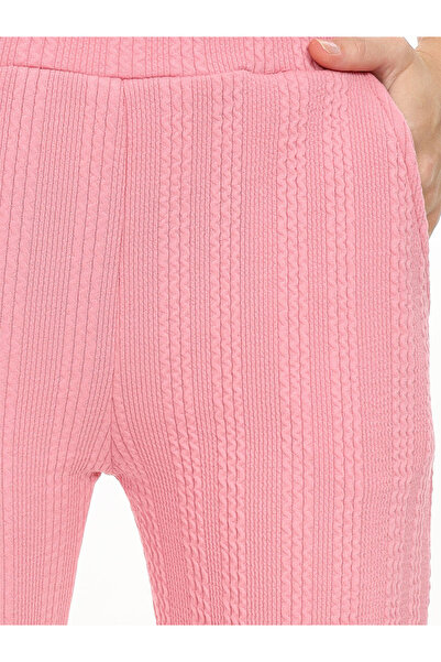 Denokids Kız Çocuk Boru Paça Pembe Basic Eşofman Altı