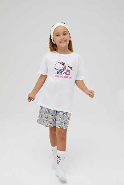 Hello Kitty Kız Çocuk Kısa Kollu Pijama Takımı