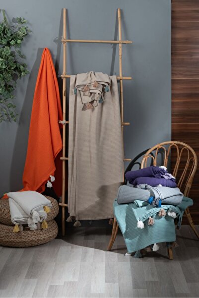 home otanticca Double Pique Bedspread with Tassels Beige