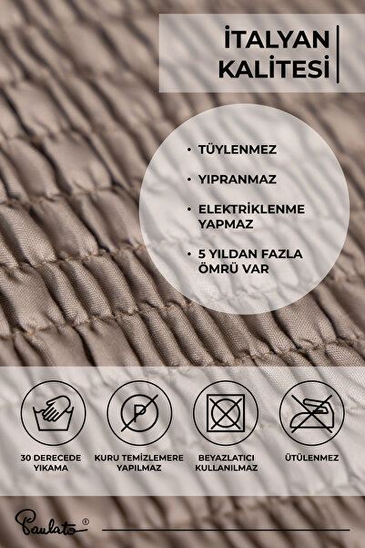 Paulato Piliseli Lastikli Esnek ve Yıkanabilir Köşe Koltuk Örtüsü - Kakao