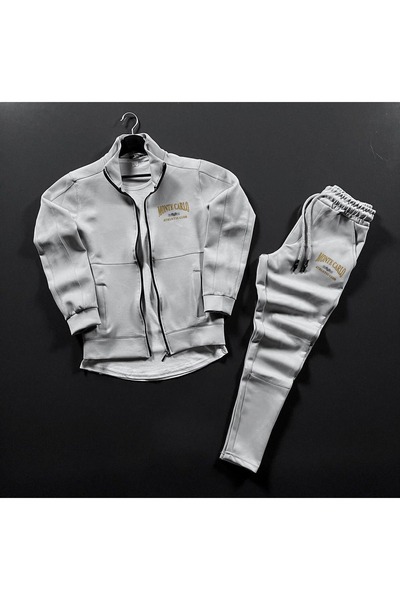 ByFourMan Сірий чоловічий спортивний костюм з логотипом Scuba Amg з принтом