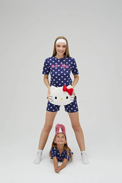 Hello Kitty Kız Çocuk Kısa Şortlu Pamuklu Pijama Takımı