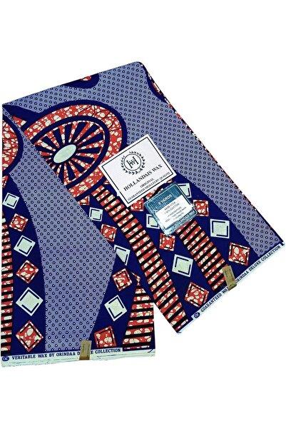 Generic قماش شمع هولندي أفريقي مطبوع بطول 6 ياردات من قماش أنقرة الأفريقي لفساتين الحفلات