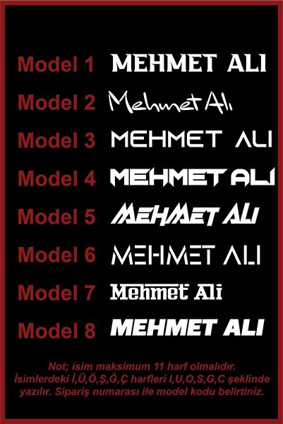 pınaxar Name Text Auto Sticker 20*4 cm Prime Adhesive