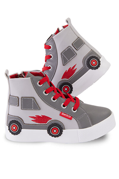 Denokids Araba Erkek Çocuk Gri Sneakers Spor Ayakkabı