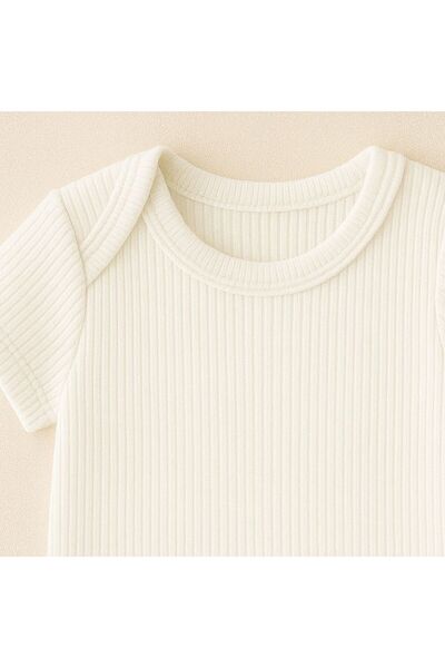 SPARKLY BABY %100 Organik Pamuk 5li Beyaz Kısa Kollu Bebek Body YENİ