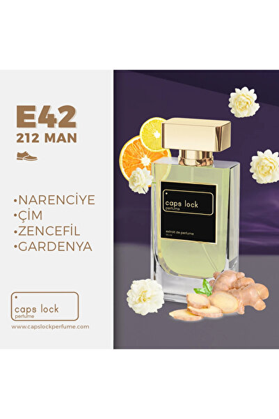 CAPS LOCK Perfume E42 - (212 Men Muadili) 55 ml. + 10 ML SEYAHAT BOY HEDİYE