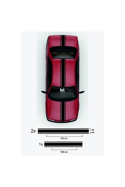 pınaxar Double Strip Auto Sticker Set of 3 - Car Sticker - Auto Sticker - 120...