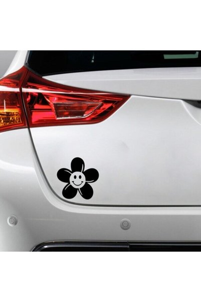 pınaxar Smiling Daisy Designed Auto Custom New Sticker Black 15*15 cm