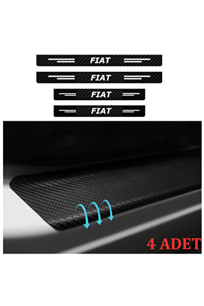 pınaxar Accessory Auto Door Sill Sticker Carbon Compatible for Fiat Palio 4 P...