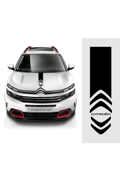 pınaxar ملصق سيارة بشريط غطاء محرك السيارة متوافق مع Citroen Sport مقاس 60*15 سم