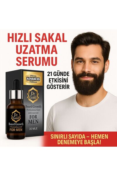 dr gold Hızlı Etki Sakal Uzatma Serumu &Beard Oil&Bıyık Serumu