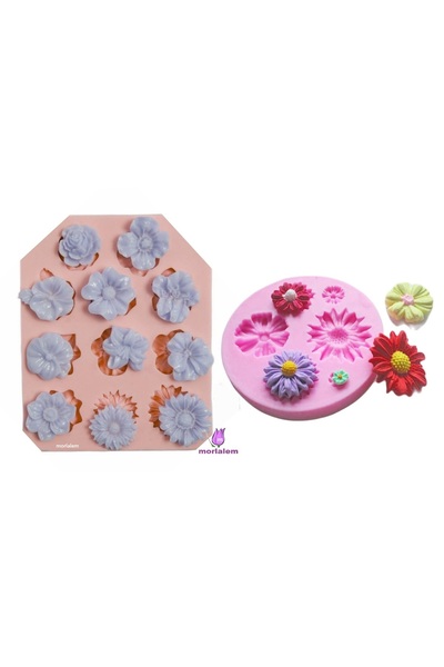 morlalem m 2'li, papatya Çiçek Seti, 2 adet Silikon Kalıp K-173 K-547, Taş To...
