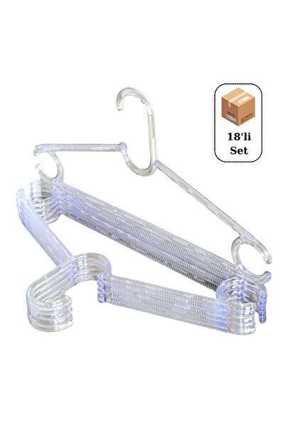Huub Hanger Collection 18 bucăți de umerașe din plastic cristal, umerașe pentru haine, umerașe transparente, umerașe pentru copii, umerașe pentru cămăși
