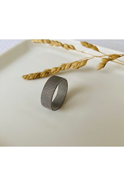 Fynbos Stainless Steel Mesh Knitted Unisex Silver Ring