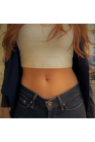 Heppii Cerrahi Çelik Küçük Toplu Göbek Piercingi Gold Renk