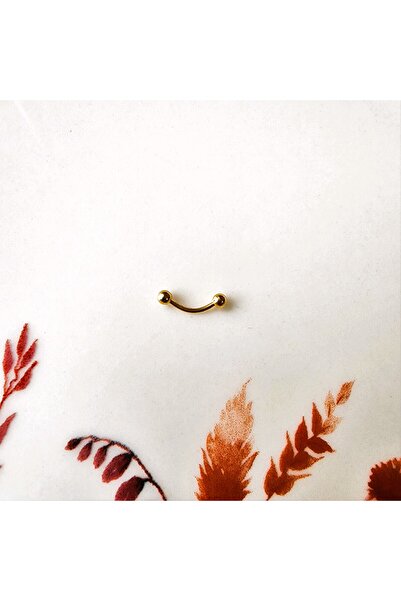 Heppii Cerrahi Çelik Gold Renkli Kaş Piercingi 8 mm