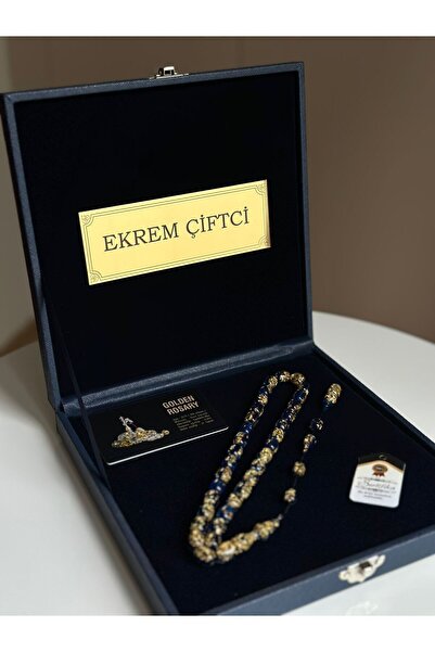 Kehribarstore Özel Yazılı, Özel Kutulu Altın Parçacıklı Tesbih Erkek Hediye S...