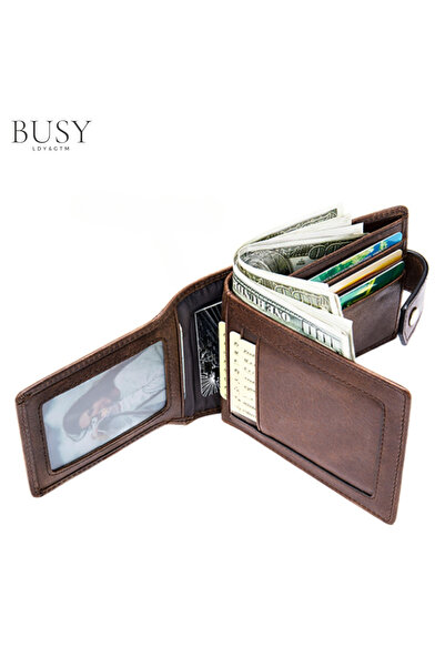 Busy Lady&Gentleman Portofel bărbătesc Brouiage, piele naturală, blocare RFID...