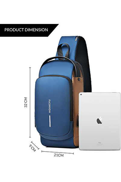 Zen Store Waterproof Polyester Slim Unisex Crossbody Sling Bag Chest Backpack Men's Shoulder Bag, Hard Shell