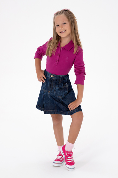 U.S. Polo Assn. Kız Çocuk Koyu Mavi Jean Etek 50304244-DN0023