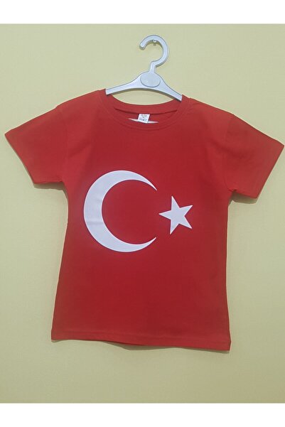 SEÇKİN KIDS تي شيرت بعلم نجمة الهلال الأحمر للأطفال من الجنسين