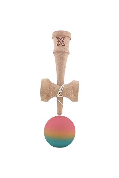 Bibilel Kids Kendama X Original Professional Wooden Rubber Grip 18 cm Pink/Yellow/Blue