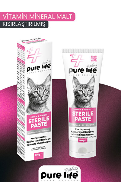 PureLife Plus Sterile Kısır Kedi Tüy Bakımı Malt Vitamin Mineral Krem Macunu ...