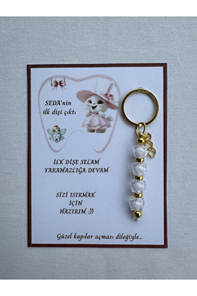 İ&DBABY 24 Adet Beyaz Renk İsme Özel İlk Dişim Çıktı Diş Partisi Diş Buğdayı ...