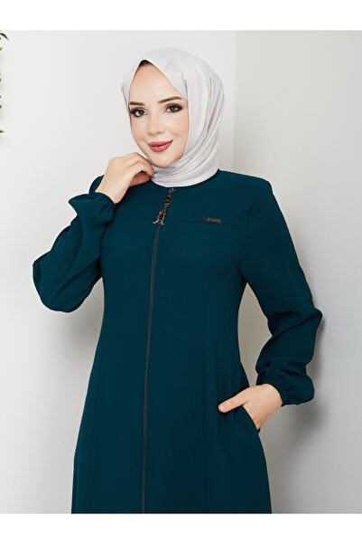 Efelif Emerald Hakim Collar Zippered Large Size Stylish Design Sports Ferace
