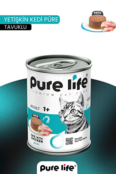 PureLife Pate Tavuk Etli Yetişkin Kedi Konserve Yaş Mama 400 Gr