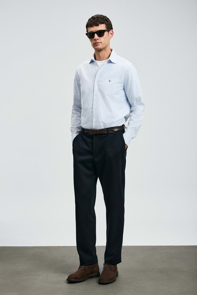 Lufian 112010671 Cosı Ανδρικό πουκάμισο Basic Regular Fit Ανδρικό πουκάμισο ΜΠΛΕ