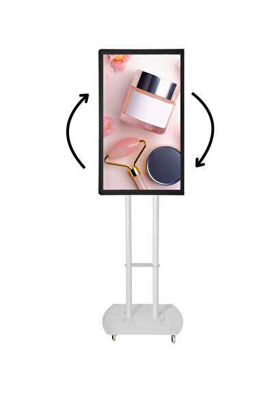 Kevega Tekerlekli Televizyon Askı Aparatı / Ünitesi Beyaz Renk