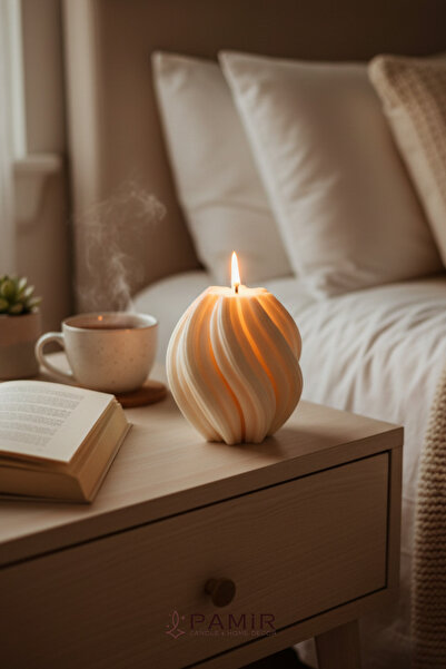 pamircandles Yuvarlak Burgu Desenli American American Vanilla Kokulu Mum-büyü...
