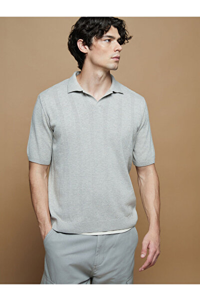 LC Waikiki Xside Polo Neck Short Sleeve Striped Men's Knitwear Sweater