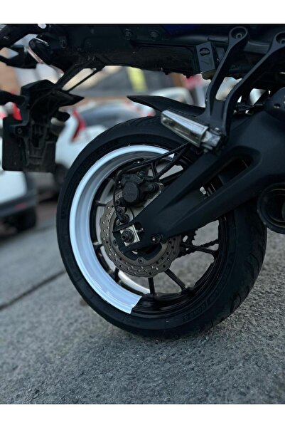 Run Grafik Shop Mt07-600rr-r1 Ön 120 Arka 180 Ebat Uyumlu Beyaz Yarım Jant Şeridi Sticker