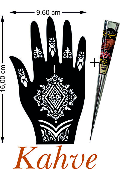 hennadibace Kına Kalıbı (GEÇİCİ DÖVME ŞABLONU) Hint Kınası Henna Tattoo Stenc...