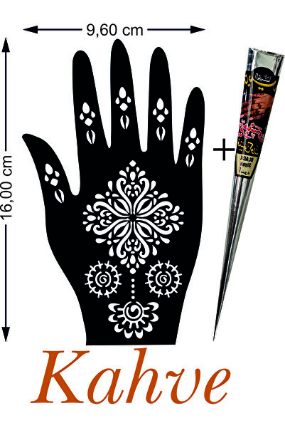 hennadibace Kına Kalıbı (GEÇİCİ DÖVME ŞABLONU) Hint Kınası Henna Tattoo Stenc...