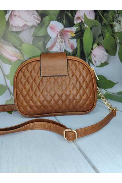 La'Graccia Üç Bölmeli Kilitli Kahverengi Zincirli Omuz Ve Kol Çanta