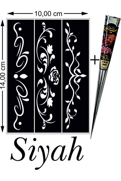 hennadibace Kına Kalıbı (GEÇİCİ DÖVME ŞABLONU) Hint Kınası Henna Tattoo Stenc...