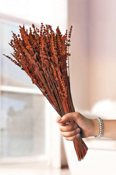 Smyrna Çiçek Şoklanmış Dökülmeyen Gerçek Lavanta TURUNCU