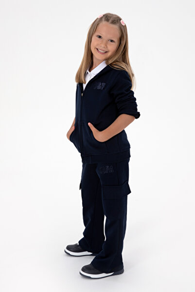 U.S. Polo Assn. Kız Çocuk Lacivert Cep Detaylı Parlak Baskılı Eşofman Altı 50316892-VR033