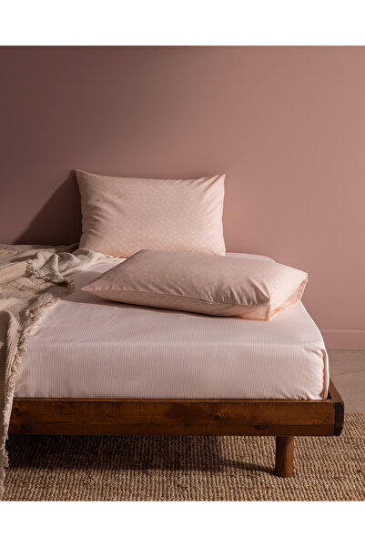 Madame Coco Marlie Doppel-Bettlakenset aus Baumwolle - Puder